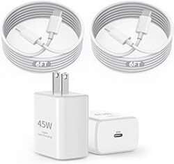 [Apple MFi Certified]Fast Charging USB C Cable for iPhone 17 16 15 Pro, 2Pack Long 6Foot Type C Charger Cord 45W USB C Charger Block Quick Charging for iPhone 17 Air/17 16 15 Pro/Plus/Pro Max,iPad Pro