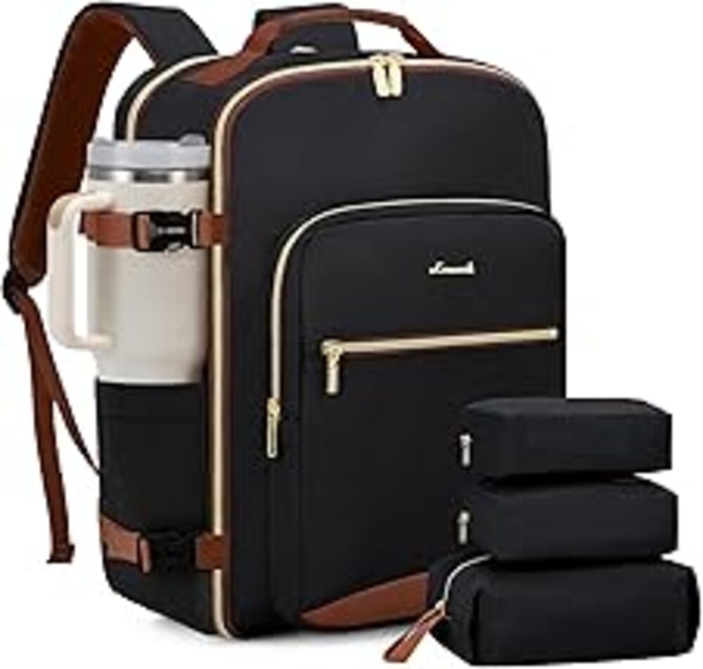 LOVEVOOK 40L Travel Backpack for Women & Men, Airline Approved Carry On Luggage with 3 Packing Cubes, TSA Overnight Bags, Waterproof Personal Item Bag, Weekender Essentials Backpacks fits 17" Laptop