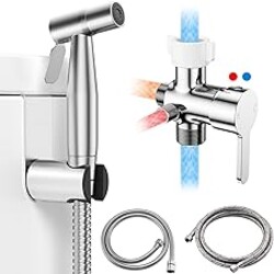 Arofa Hot and Cold Handheld Bidet Sprayer for Toilet, Warm Water Bidet with Adjustable Pressure, Non-Electric Temperature Control for Feminine Wash