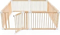 HARPPA Grovi Baby Gate Playpen, Wooden Playpen for Babies and Toddlers, Large Baby Fence Play Yard – GREENGUARD Gold 71.5 x 79.5 x 24 inch