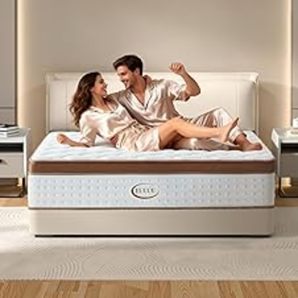 Queen Size Mattress 12 Inch, Hybrid Mattresses in a Box, Medium Firm Individual Pocket Springs Fiberglass Free Breathable and Stress-Relieving CertiPUR-US 80" x 60"