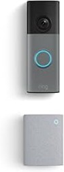 Ring Battery Doorbell (newest model), Speckled Gray with Chime (newest model), White