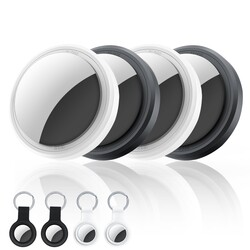 4-Pack Air Tracker Tags Compatible with Apple Find My (iOS Only) Bluetooth Tracker, Smart Keys Finder and Item Locator with Waterproof Case for Wallet Luggage Pet Backpack 2B2W