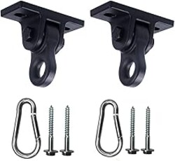 ABUSA Heavy Duty Black Swing Hangers Screws Bolts Included Over 5000 lb Capacity Playground Porch Yoga Seat Trapeze Wooden Sets Indoor Outdoor 2 Pack
