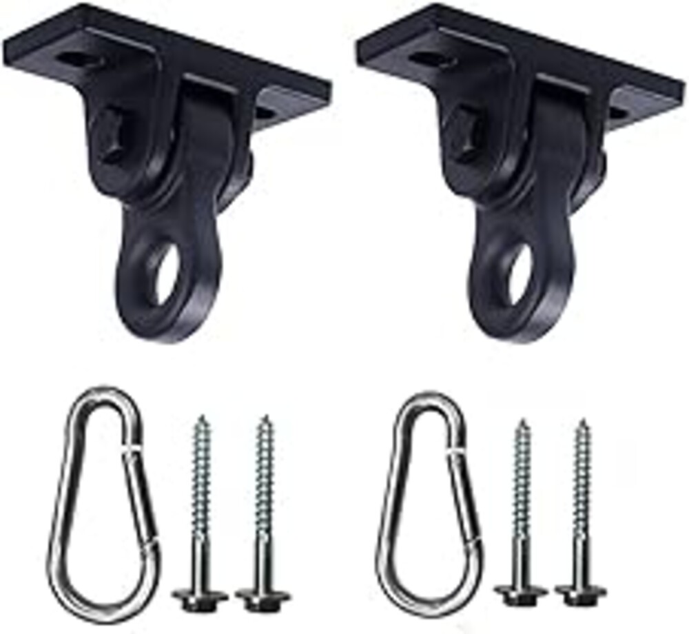 ABUSA Heavy Duty Black Swing Hangers Screws Bolts Included Over 5000 lb Capacity Playground Porch Yoga Seat Trapeze Wooden Sets Indoor Outdoor 2 Pack