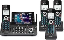 AT&T 4-Handset DECT 6.0 Cordless Home and Business Phone with Answering Machine, 5" Color Display, One-Touch Shortcut, Conference, Intercom, Smart Call Blocker, Bluetooth Connect to Cell: DLP73490
