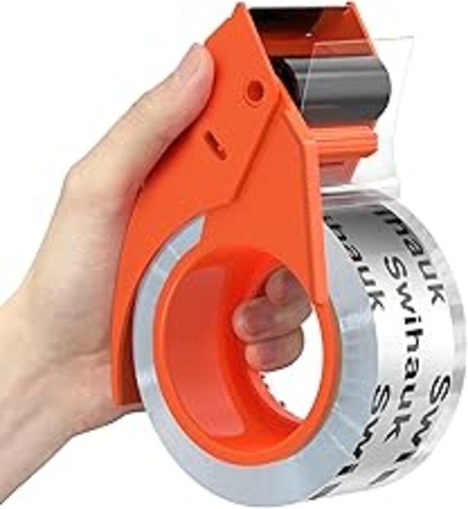 Swihauk 1.88 in x 66.6 YDs Heavy Duty Packing Tape with Dispenser, Strong & Durable Shipping Tape, Packaging Tape, Clear Package Tape for Shipping Moving Storage and Mailing, 1 Roll + 1 Dispenser