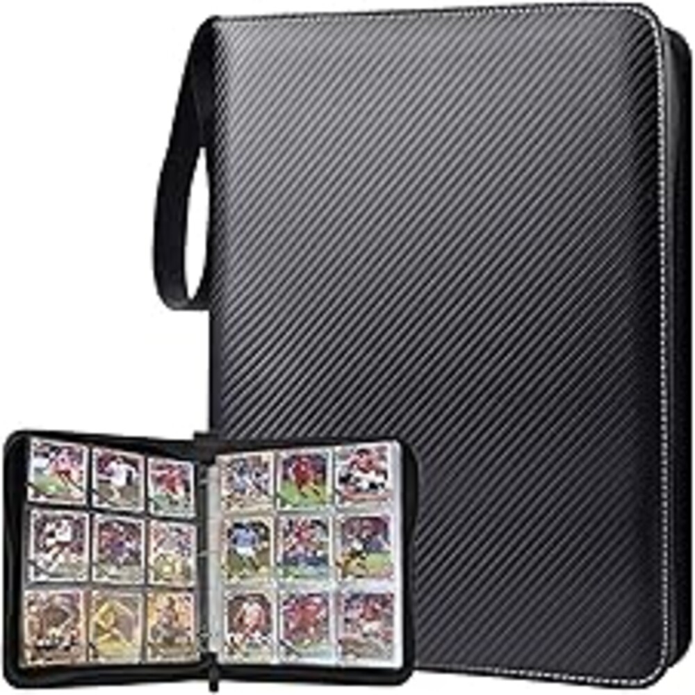 ULLTOON Portable 9-Pocket Trading Card Binder, Holds 1080 Cards with 60 Removable Double-Sided Sleeves, Baseball Card Binder Card Storage Organizer Album for Boys, Girls, Sports & Game Cards