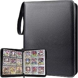 ULLTOON Portable 9-Pocket Trading Card Binder, Holds 1080 Cards with 60 Removable Double-Sided Sleeves, Baseball Card Binder Card Storage Organizer Album for Boys, Girls, Sports & Game Cards