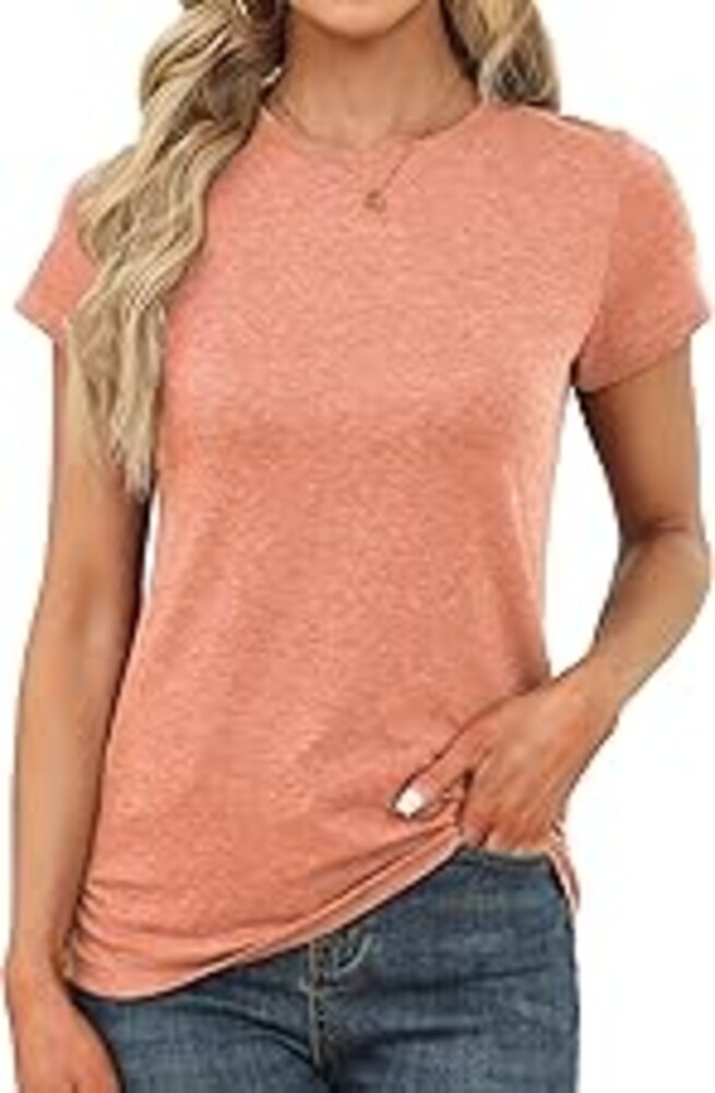Memorose Womens Short Sleeve Tops Summer T Shirts Round Neck Casual Fashion Basic Tee