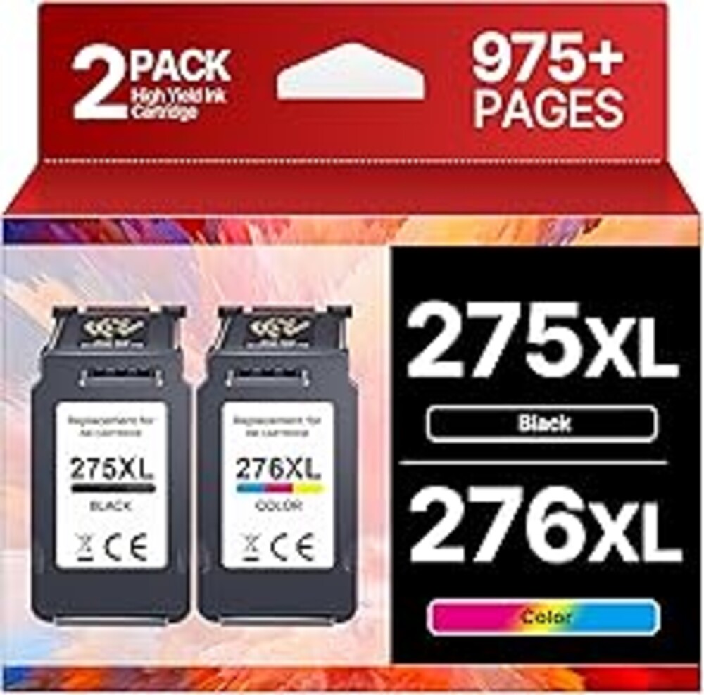 PG-275XL CL-276XL Replacement for Canon 275 and 276 Ink Cartridges for Canon Ink 275 and 276 275XL 276XL Combo Pack Use to PIXMA TR4720 TS3522 TR4700 TS3722 TS3500 TS3520 TS3720 TR4722 (2 Pack)