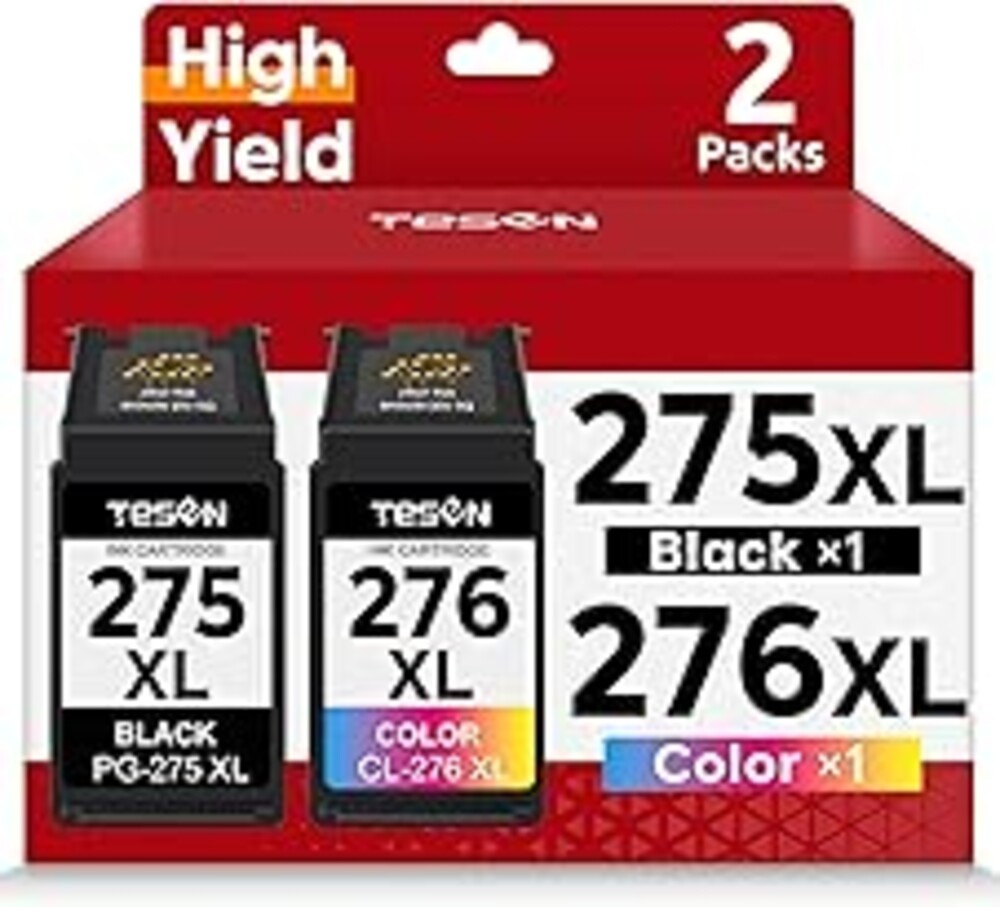 PG-275XL CL-276XL Replacement for Canon Ink 275 and 276 PG275 CL276 275XL 276XL Ink Cartridge Combo Pack for PIXMA TR4720 TS3522 TS3500 TR4700 TR4722 TS3720 printer Ink Cartridge (Black Color,2-Pack)