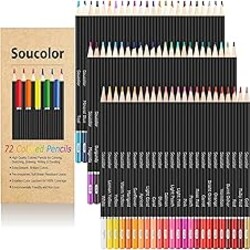 Soucolor 72-Color Colored Pencils for Adult Coloring Books, Soft Core, Back to School Supplies, Smooth Coloring Pencils for Kids Sketching, Drawing, Blending, Shading, Arts & Crafts Supplies Gift