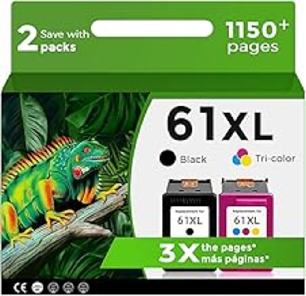 61XL Ink Cartridge for HP Ink 61 XL Black Color Replacement for HP61 HP61XL for 5530 4500 2620 4630 2540 4502 3050 1510 4632 4501 2542 2514 3510 4635 3050a 5535 4610 1000 1010 1512 3512 2541 Printer