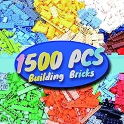 HUIZDQ 1500 Pieces Building Bricks, Classic Bulk Small Blocks, Classic Bricks Set Basic Building Blocks Compatible with All Major Brands