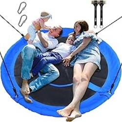 Trekassy 60" Large Saucer Tree Swing for Kids Adults 900D Oxford Waterproof with 2pcs Hanging Straps