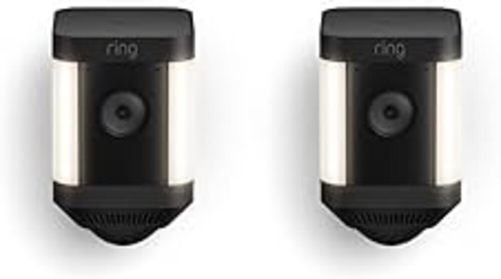 Ring Spotlight Cam Plus, Battery (newest model), Home or business security with HD video, Two-Way Talk, Color Night Vision, and Security Siren, 2-pack, Black
