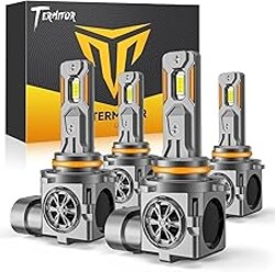 Termitor Latest 9005 9006 LED Bulbs, 100,000LM Brightness Hi/Low Beam, 85000+ Hours Long Service Life, 6500K Cool White, Real 1:1 Halogen Size 9005/HB3 9006/HB4 Fog Lights, Plug N Play, Pack of 2