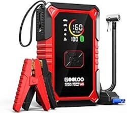 GOOLOO A5 Jump Starter with Air Compressor, 4000A Car Battery Jump Starter (All Gas/10.0L Diesel) with 160PSI Tire Inflator Auto-Off, 45W PD Fast Charging, 12V Jump Box Car Jumper Starter Portable