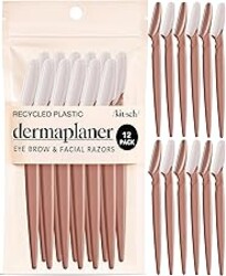 Kitsch Dermaplane Razor for Women Face – Face Razors for Women & Men, Eye Brow Razors & Face Shaver – Exfoliating Facial Razor & Dermaplaner as Skin Care Tool for Smoother Skin - Terracotta, 12 pcs