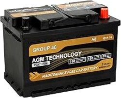 Daakmax Platinum AGM Car Battery Group Size 48 H6, 12V 70Ah, 760 CCA, 120 RC, Rechargeable Start-Stop Automotive Battery with 36-Month Warranty