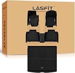 LASFIT Floor Mats & Cargo Mat for Mercedes Benz GLE SUV 2020-2026 350/450/ 53 AMG (Not Fit Coupe; Fit 5 Seats), All Weather TPE Anti-Slip Car Mats Custom Fit for GLE 1st & 2nd Row Set & Trunk Mat
