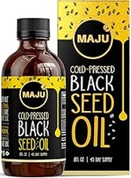 MAJU Black Seed Oil - 3 Times Thymoquinone, Cold-Pressed, 100% Turkish Black Cumin Seed Oil, Liquid Pure Blackseed, Glass Bottle, 8 oz