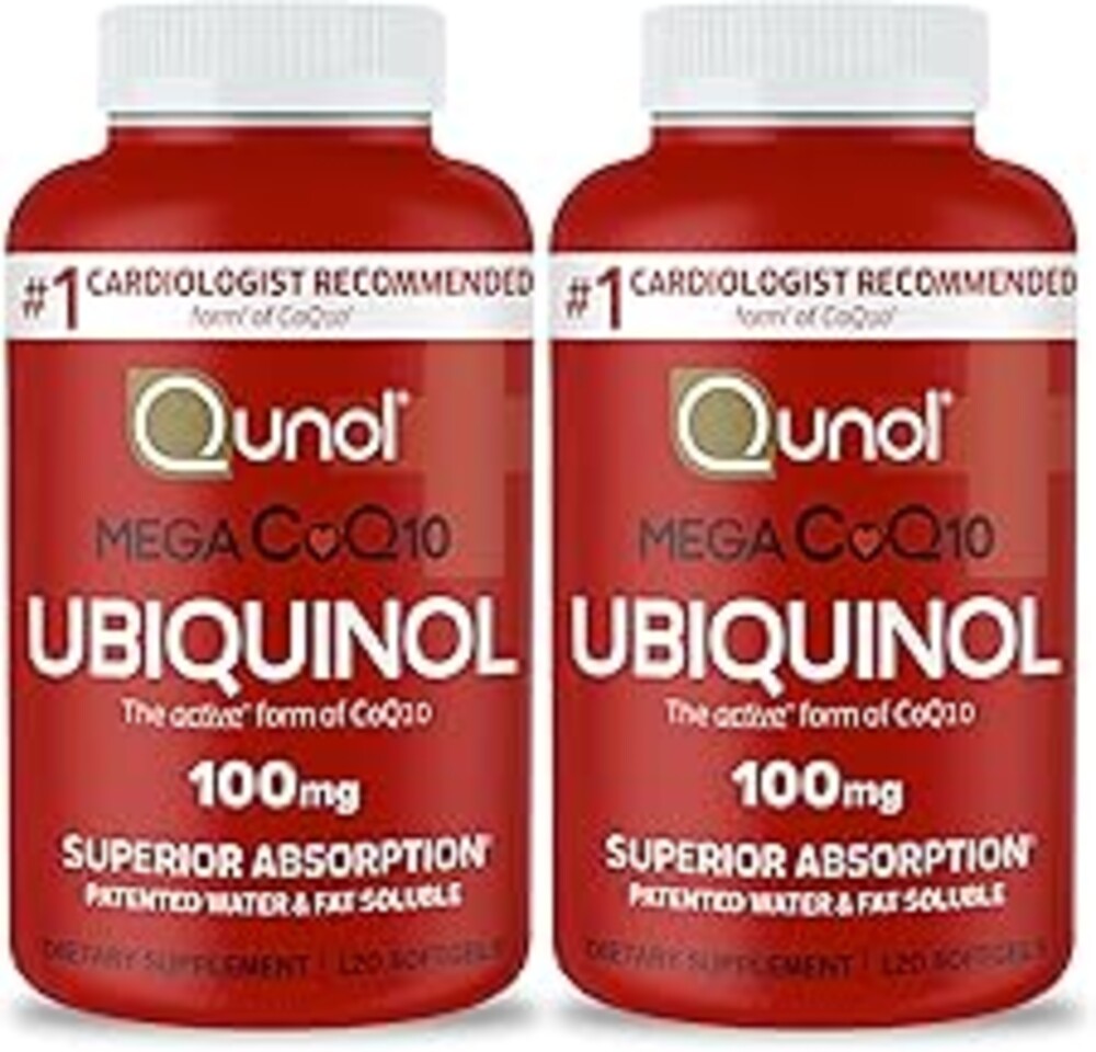 Qunol Mega Ubiquinol CoQ10 100mg, Superior Absorption, Patented Water and Fat Soluble Natural Supplement Form of Coenzyme Q10, Antioxidant for Heart Health, 240 Count Softgels, 120 Count (Pack of 2)