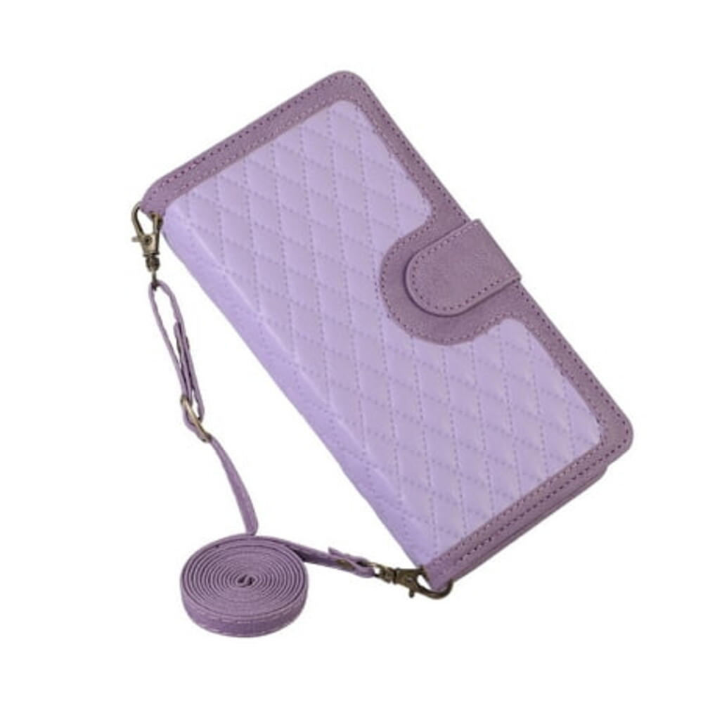 TECH CIRCLE Wallet Case for Samsung Galaxy A14 5G with Shoulder Strap+Wristlet+9 Card Slots, Magnetic Flip Stand Zipper Purse Lanyard Hand Strap Crossbody Phone Case for Galaxy A14 5G 6.6", Lavender