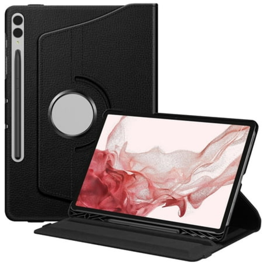 Fintie Rotating Case for Samsung Galaxy Tab S10 Plus 2024/ Tab S9 Plus 2023 12.4 Inch with S Pen Holder, 360 Degree Swiveling Stand Cover Auto Sleep/Wake, Black