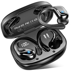 Wireless Earbuds, Sport Bluetooth 5.4 Headphones 2026 New Bluetooth Earbuds with 75Hrs Stereo, 4 ENC Mic, Noise Canceling Over-Ear Buds with Earhooks, IP7 Waterproof Earphones for Workout/Running/Gym