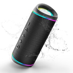 IHE Bluetooth Speaker with HD Sound, Portable Wireless, IPX5 Waterproof, Up to 20H Playtime, TWS Pairing, Bluetooth 5.3, for Home, Party, Beach, Outdoor, Electronic Gadgets, Birthday Gift (Black)