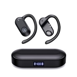 CXK Open Ear Headphones Bluetooth 5.4 Bone Conduction Headphones, True Wireless Earbuds with 60Hrs Stereo Sound, 0.27oz Lightweight Design, Open Earbuds with Mic, IPX6 Waterproof for Running, Black