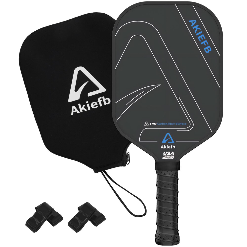 Akiefb Pickleball Paddles, T300/T700 Carbon Fiber Pickleball Paddles –Polypropylene Honeycomb Core for Power & Spin Control,Comfortable Style Grip