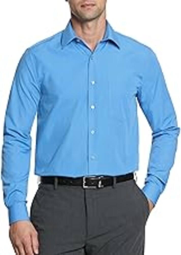 Van Heusen Mens Dress Shirt Regular Fit Poplin Solid
