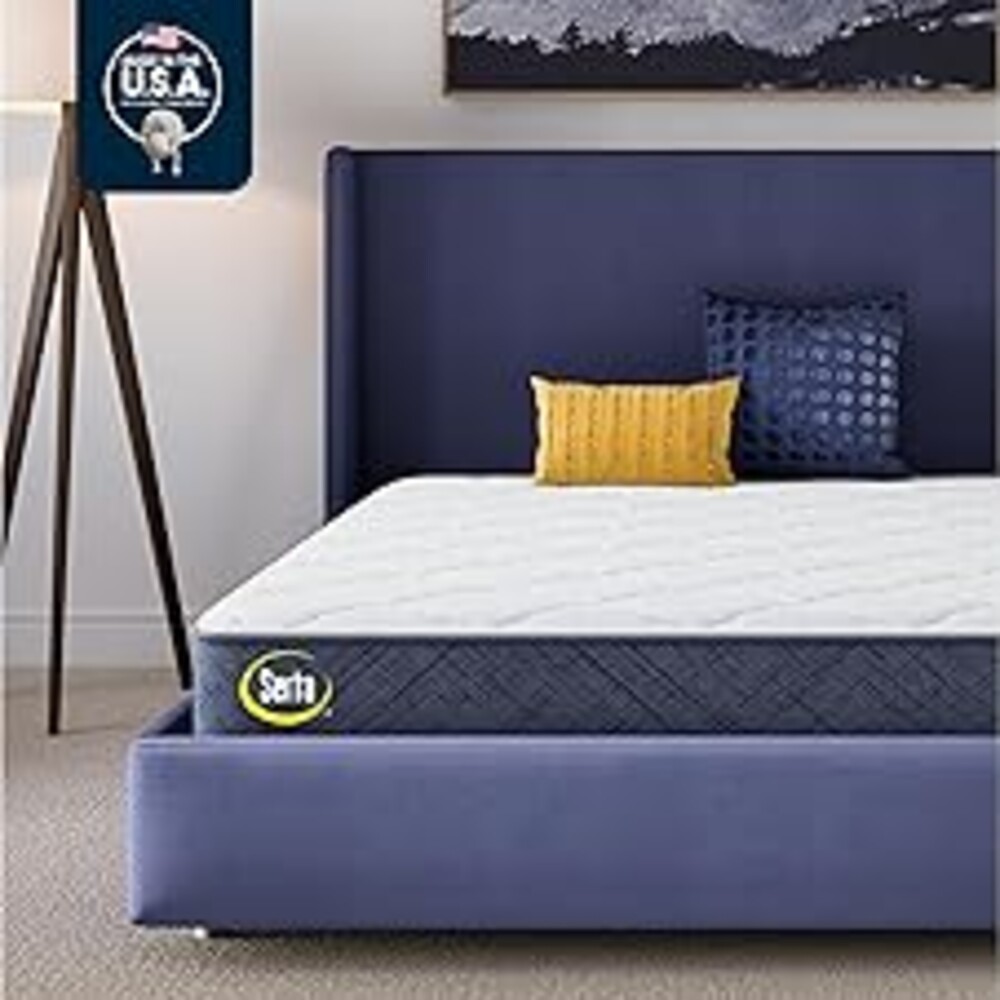 Serta Five Star Mattress Tranquility 8" Medium - Twin Bed Mattress - Zoned Lumbar Support, Cooling Foam, Pressure Relief - Bed-in-a-Box - 100 Night Trial, 10-Year Limited Warranty