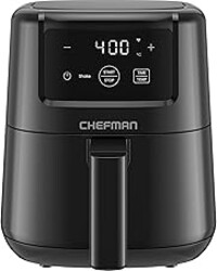 CHEFMAN 2 Qt Mini Air Fryer – Digital Space-Saving Compact Air Fryer with Nonstick and Dishwasher Safe Basket, Quick & Easy Meals in Minutes, Features Digital Timer and Shake Reminder – Black