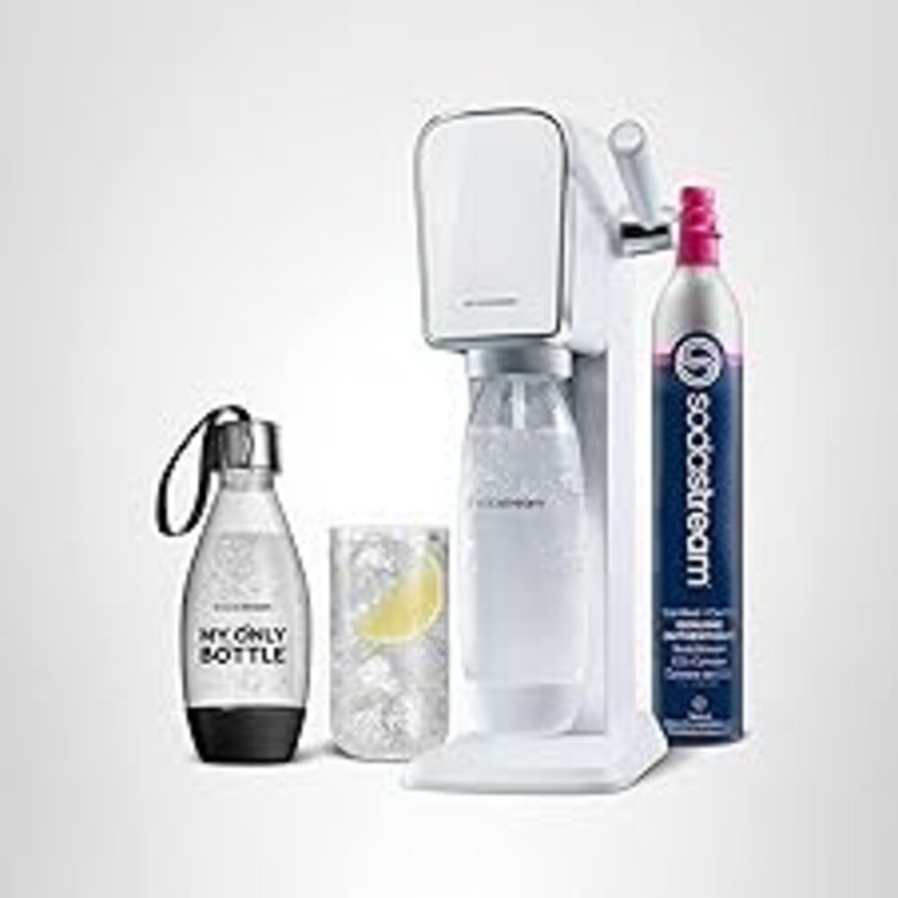 SodaStream - ART Sparkling Water Maker | STARTER KIT | CQC CO2 system | Includes 1x CO2 Cylinder, 1x32 & 1x16 Fl Oz Dishwasher Safe Bottles | Combine with Pepsi Flavors | White