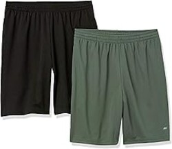 Amazon Essentials Men's Athletic Basketball Gym,Performance Tech Loose-Fit Training Shorts, Pack of 2