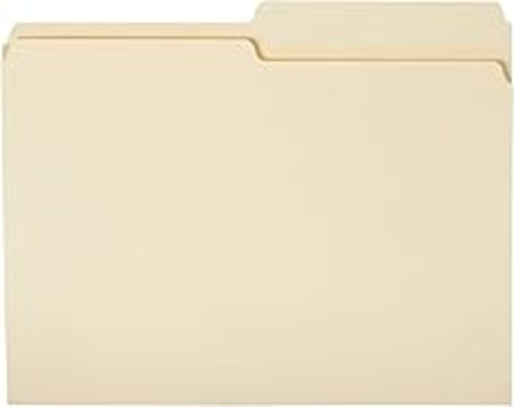 Amazon Basics Manila File Folders, Letter Size, 1/2 Tab in Left and Right Positions, 8.5" x 11", 36-Pack