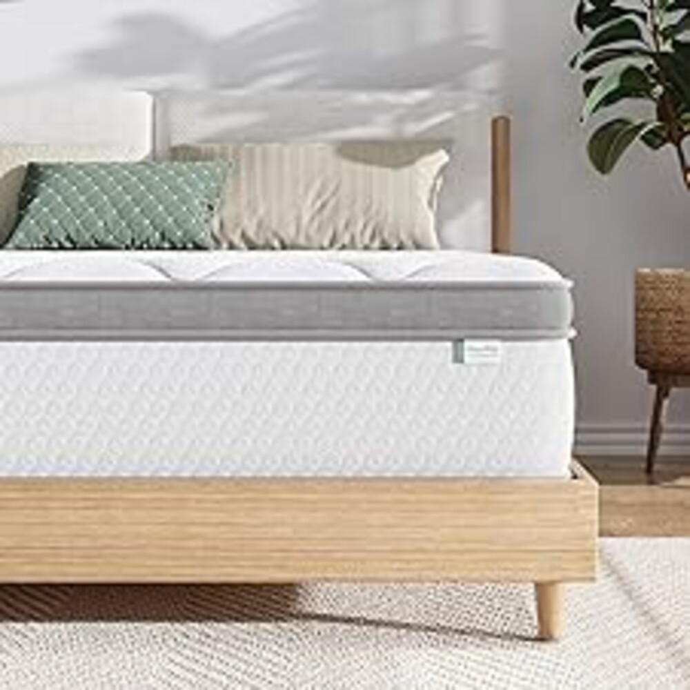 Novilla Twin Mattress, 10 Inch Twin Hybrid Mattress in a Box, Pocket Innerspring Pillow Top Mattresses for Motion Isolation, Pressure Relief & Edge Support, Medium Firm Feel