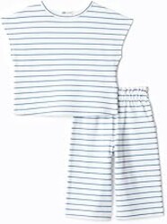 Amazon Essentials x Sofia Grainge Toddlers and Baby Girls' Cotton Pique Short Sleeve T-Shirt & Pants Play Set