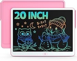 Bravokids 20 Inch LCD Writing Tablet for 3-8 Year Olds - Electronic Drawing Pad and Doodle Board as Educational Birthday Gifts for Girls and Boys (Pink)