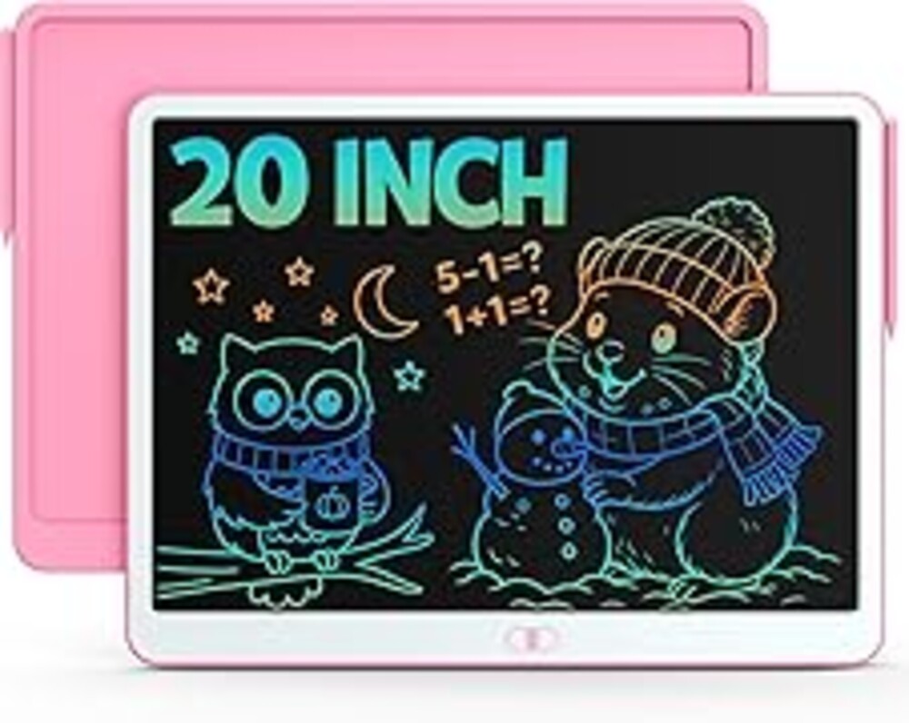 Bravokids 20 Inch LCD Writing Tablet for 3-8 Year Olds - Electronic Drawing Pad and Doodle Board as Educational Birthday Gifts for Girls and Boys (Pink)