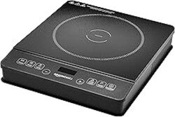 Amazon Basics 1800W Portable Electric Induction Cooktop, Burner and Child Lock, Overheat Protection, Timer, 8 Power Settings, Temperature Control Up to 440°F, for Cookware Diameter 5.7"-8.2", Black