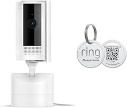 Ring Pan-Tilt Indoor Cam, White with Ring Pet Tag