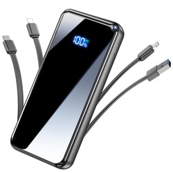 YILANS Portable Charger,50000mAh Power Bank Built-in Cable, 22.5W PD USB C in & Out Fast Charging, External Battery Pack with 6 Output & 2 Input, Travel Essential for iPhone 17/16/15/14/13/12-Grey