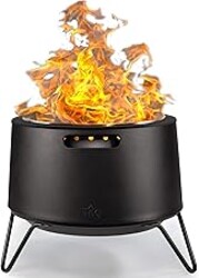 Smokeless Fire Pit 20-Inch – Portable Outdoor Wood Burning Fire Pit for Patio, Backyard & Camping, Stainless Steel, Removable Ash Pan, Stand & Cover – TIKI Social Fire Pit