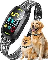Oliry Smart AI Bark Collar for Large Medium Small Dogs, Anti Barking Device with 5 Training Modes, Exclusive Forced Bark-Stopping, Rechargeable IP67 Waterproof Bark Collar with 5 Sensitivity (Black)