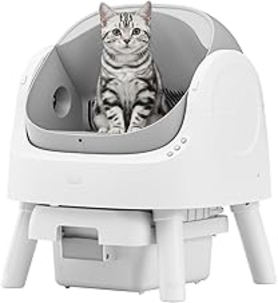 Self Cleaning Cat Litter Box, Automatic Litter Box for Multiple Cats, Integrated Safety Protection with Open-Top Design